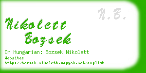 nikolett bozsek business card